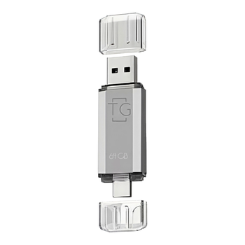 USB флешка T&G 64GB USB 3.0 и Type-C серебристая высокая скорость передачи данных