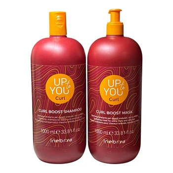 Набор Inebrya Up to You Curl Boost: Шампунь для вьющихся волос 1000 мл + Маска для вьющихся волос 1000 мл