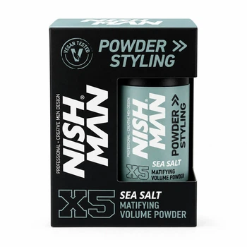 Пудра матова для стилізації волосся Nishman Styling Powder Wax Х5 з морською сіллю, 20 гр.
