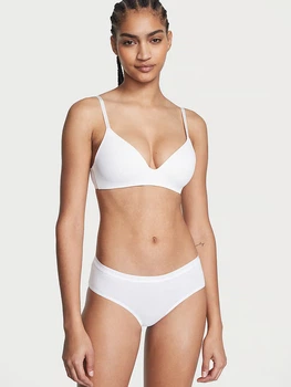 Хлопковые трусики бикини Victoria's Secret белого цвета размер S арт. 30561