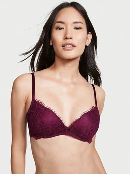 Мережевний бюстгалтер без пуш ап без кісточок бордового кольору VICTORIA'S SECRET DREAM ANGELS р. 85D/38D арт. 30509