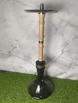 Кальян ATMOS Wood Steel Brown — 65 см, стальная шахта, деревянная вставка, стеклянная колба