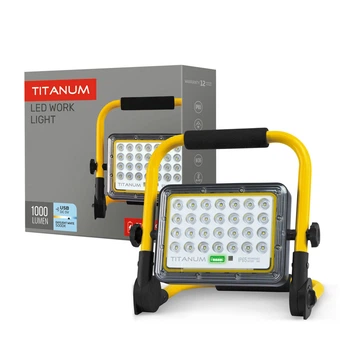 LED прожектор аккумуляторный IP65 TITANUM 1000Lm 5000K