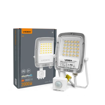 LED прожектор VIDEX F5 20W 3000-5000-6500K с датчиком движения 230V White (VL-F5-020CW-S)