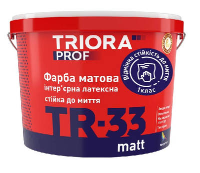 Фарба латексна водоемульсійна TRIORA TR-33 matt матова білий 5л