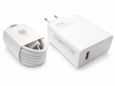 Сетевое зарядное устройство USB с кабелем Type-C 1 м, адаптер питания для смартфона, белый