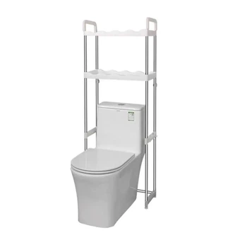Стеллаж над унитазом Toilet Rack DP-P 19 из нержавеющей стали и пластика 2 полки 139.5×50.5×24.5 см Белый