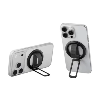 Магнитный держатель для телефона DNL MagSafe с кольцом и подставкой 2-в-1 складной Черный