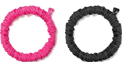 Гумки для волосся Adidas Hair Scrunchies 2pk м'яка тканина чорний, рожевий