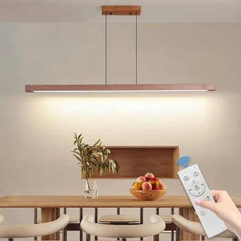 Підвісний LED світильник Mikeru TC-MX36 120 см, колір горіх, регулювання яскравості, з пультом