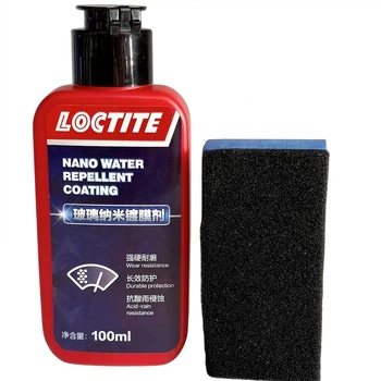 Антидощ та очисник олійної плівки для скла Loctite Glass Oil Film Remover (100 мл) + Губка