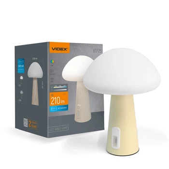 LED настольная лампа с аккумулятором VIDEX VL-TF25BG 4W 3000-6500K+RGB Beige 29236