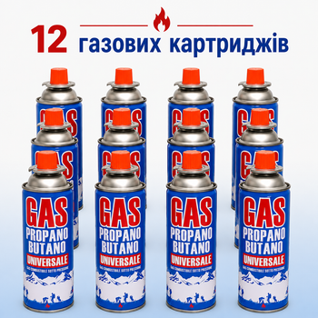 Газ 12 шт Баллон газовый универсальный Gas 227 g
