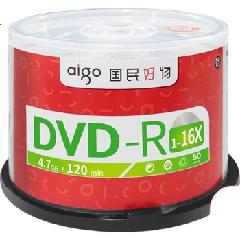 Чистые DVD-R диски/записываемые диски Aigo, скорость 16x, 4,7 ГБ, 50 штук в упаковке.