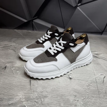 Кросівки чоловічі білі натуральна замша весняні 42р (28см) | Білі замшеві чоловічі кросівки