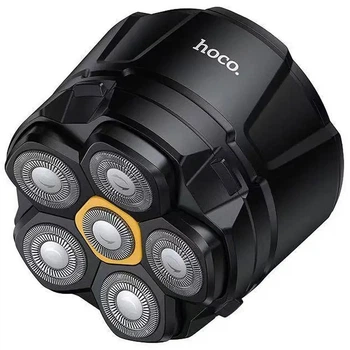 Круглая электробритва шейвер Hoco HP300 Six-blade Black