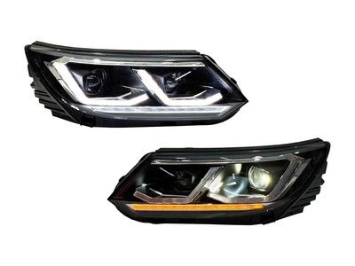 Фары FULL LED Volkswagen Tiguan 2013-2018 2шт. комплектные с блоками, ЗАМЕНА ГАЛОГЕНА для Volkswagen Tiguan 2007-2016 (9023)