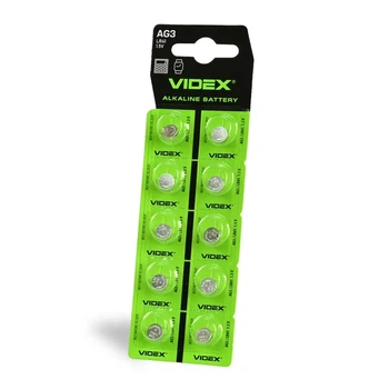 Батарейки Videx AG3/LR41 лужні 1,5 V, 10 шт
