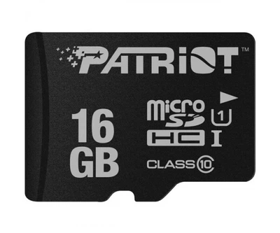 Карта пам яті Patriot LX PSF16GMDC10 microSDHC 16 ГБ UHS-I Class 10, чорна, без адаптера