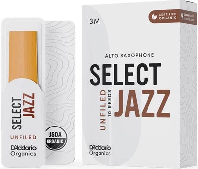 Тростина для альт саксофона D'Addario Organic Select Jazz - Alto Sax Unfiled 3M - (1 шт)