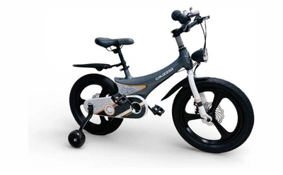 Велосипед детский CRUZZER Super Bird 14" с рамой из магния ручными тормозами дополнительными колесами звонком и фонариком серый