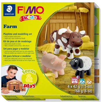 Маса для ліплення Fimo kids Ферма 4 кольори х 42 г (8034 01 LZ) (4007817806012)