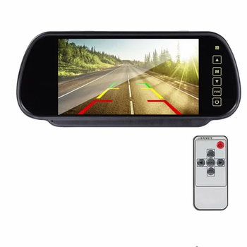 Автомобільне дзеркало заднього виду з 7" TFT LCD монітором та пультом ДК (800x480, 2 × Video-In)