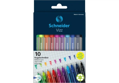Набір масляних ручок SCHNEIDER VIZZ 0,7 мм, 10 кольорів в картонній упаковці S102290