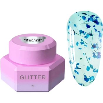 YOU ARE CUTE Glitter Gel №12 Прозорий гель з сухоцвітами, 5 мл