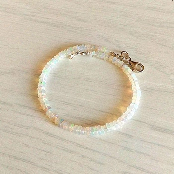 Браслет Hand Made із намистинами з натурального вогняного опалу