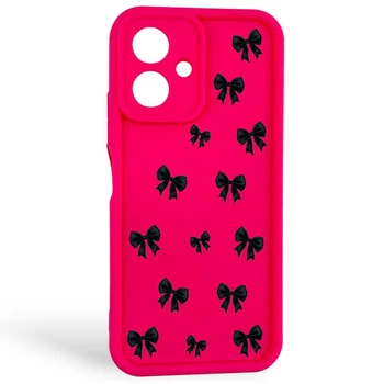 Чехол силиконовый Soft Touch с 3D принтом для Tecno Spark Go 2 малиновый (Полная защита камеры)