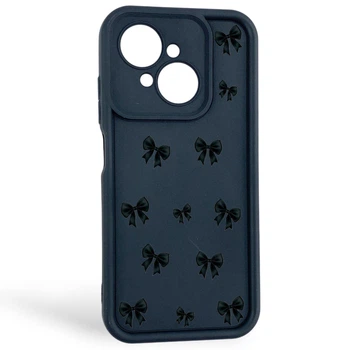 Чехол силиконовый Soft Touch с 3D принтом для Tecno Spark Go 1 черный (Полная защита камеры)