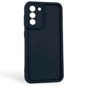Чехол силиконовый Soft Touch для Samsung Galaxy S21 черный (Полная защита камеры)