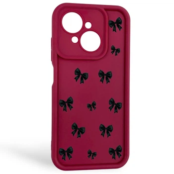 Чехол силиконовый Soft Touch с 3D принтом для Tecno Spark Go 1 бордовый (Полная защита камеры)