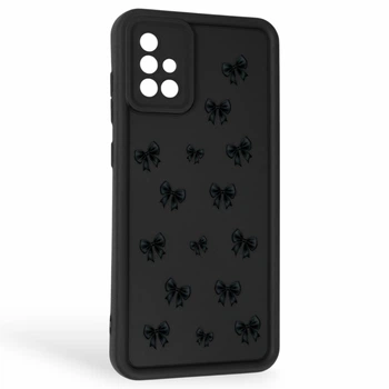 Чехол силиконовый Soft Touch с 3D принтом для Samsung Galaxy A71 (SM-A715F) черный (Полная защита камеры)