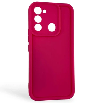 Чехол силиконовый Soft Touch для Tecno Spark 8С (KG5k) малиновый (Полная защита камеры)