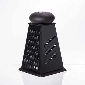 Многофункциональная терка для овощей из нержавейки 12×12×22 см ручная тёрка металлическая четырехсторонняя с круглой прорезиненной ручкой