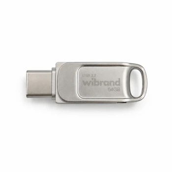 Флеш-накопичувач Wibrand USB 3.2 Gen1 Bee 64GB USB Type-A/USB Type-C Silver