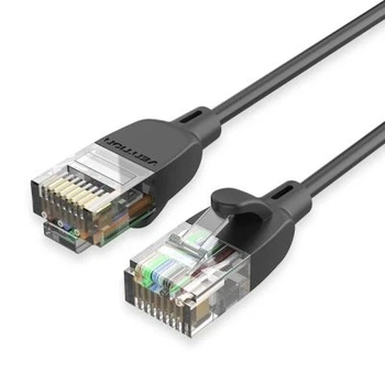 Патч-корд 0.5m UTP cat 6A RJ-45 slim black Vention (IBIBD)