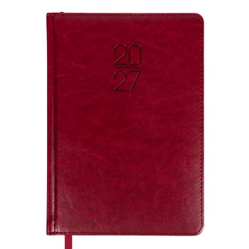 Щоденник діловий Leo Planner Vector A5 датований 2027 твердий бордовий 368 сторінок (252757)