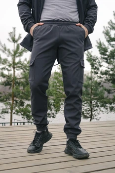 Мужские зимние штаны Softshell на флисе утепленные водостойкие Софтшелл Intruder L Серые
