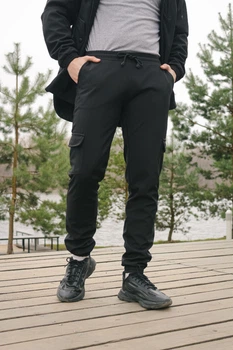 Мужские зимние штаны Softshell на флисе утепленные водостойкие Софтшелл Intruder 5XL Черные