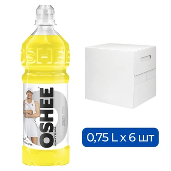 Напій ізотонічний негазований без цукру зі смаком Лимона OSHEE Isotonic Sport Zero, 6 шт. х 0,75 л, ПЕТ