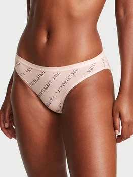 Хлопковые трусики бикини Victoria's Secret розовые с лого р. XS арт. 30572