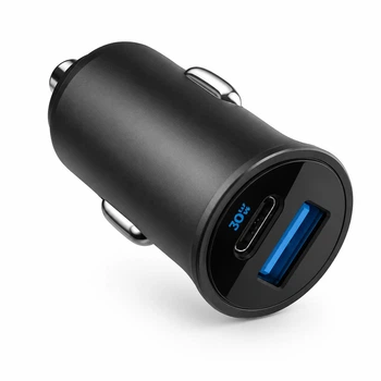 Автомобильное зарядное устройство Anker Dual U+C 30W A2741611, USB + USB Type-C, чёрное