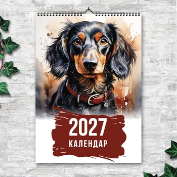 Календарь настенный перекидной ТАКСА СОБАКА 13 ЛИСТОВ ENTERSTORE 42х29.7 см (ART 250137)