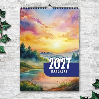 Календарь 2027 настенный перекидной АКВАРЕЛЬ 13 ЛИСТОВ ENTERSTORE 42х29.7 см (ART 250145)