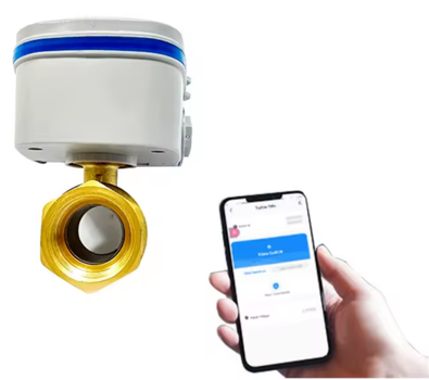 Умный кран на аккумуляторе 3/4" 1DAL | Автономный ZigBee шаровый кран с электроприводом 9000 mAh (EBV20.ZB)
