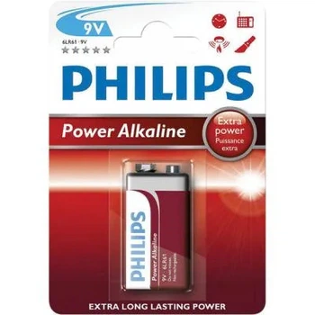 Батарейка PHILIPS Powerlife 6LR61 9V, алкалінова, 1 шт.
