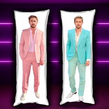 Дакімакура 150х50 см Райан Гослінг Ryan Gosling Барбі рожевий м"ятний костюм Подушка з двосторонньою наволочкою